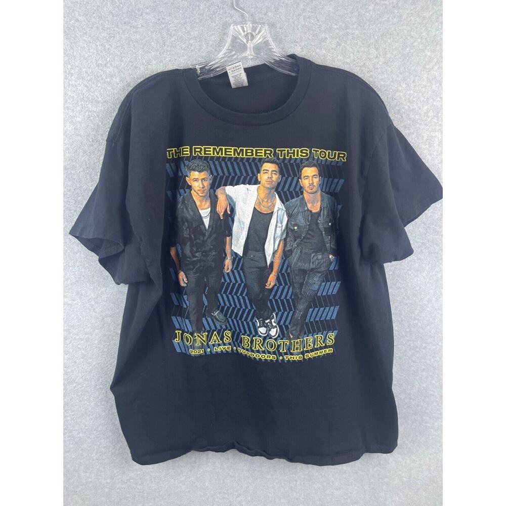 Jonas Brothers Remember‎ This Tour Shirt Men's 2XL Black Short Sleeve Music Tee